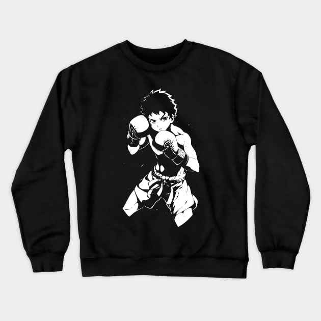 Thai Boxing Anime Retro 90s Crewneck Sweatshirt by Trippycollage